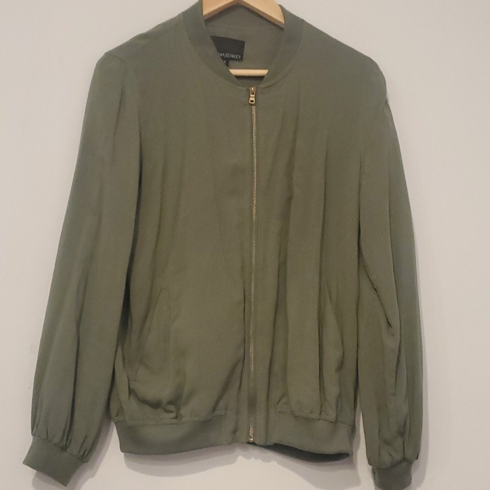 Green zip up jacket